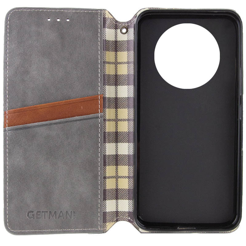 Фото Шкіряний чохол-книжка GETMAN Cubic (PU) на Xiaomi Redmi 14C / Poco C75 (Сірий) на vchehle.ua