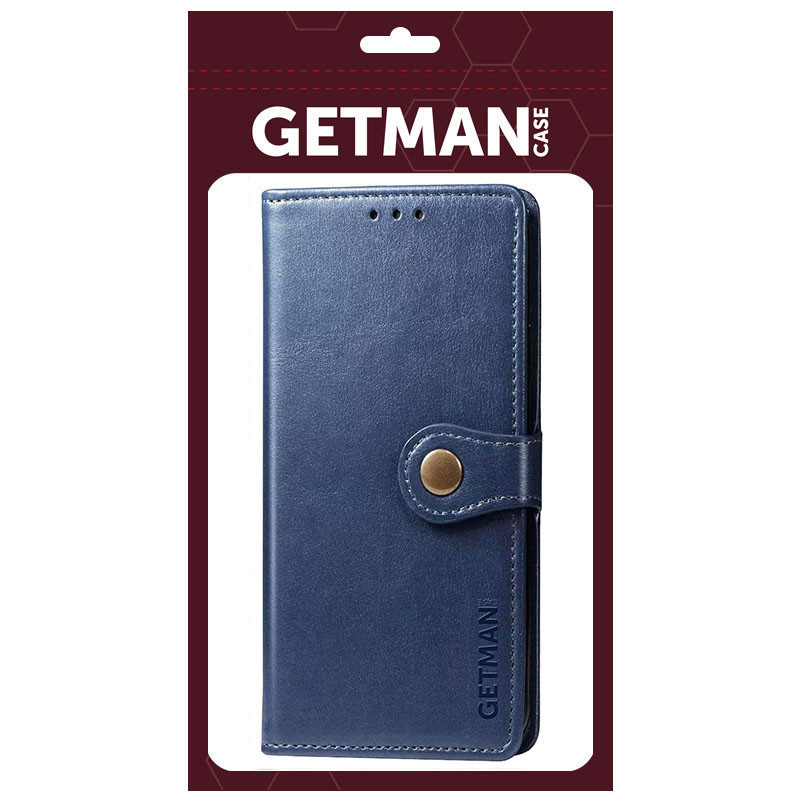 Купить Кожаный чехол-книжка GETMAN Gallant (PU) для Motorola Moto G54 (Синий) на vchehle.ua