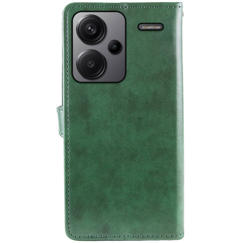Фото Кожаный чехол-книжка GETMAN Gallant (PU) для Xiaomi Redmi Note 13 Pro+ (Зеленый) в магазине vchehle.ua