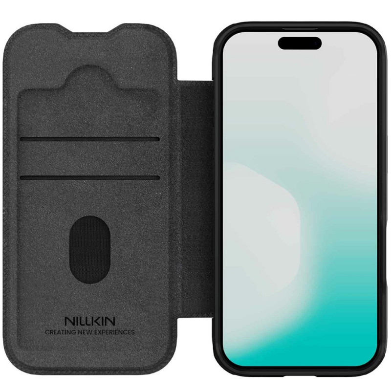 Кожаный чехол-книжка Nillkin Qin Pro Camshield для Apple iPhone 17 Air (6.5") (Black) в магазине vchehle.ua