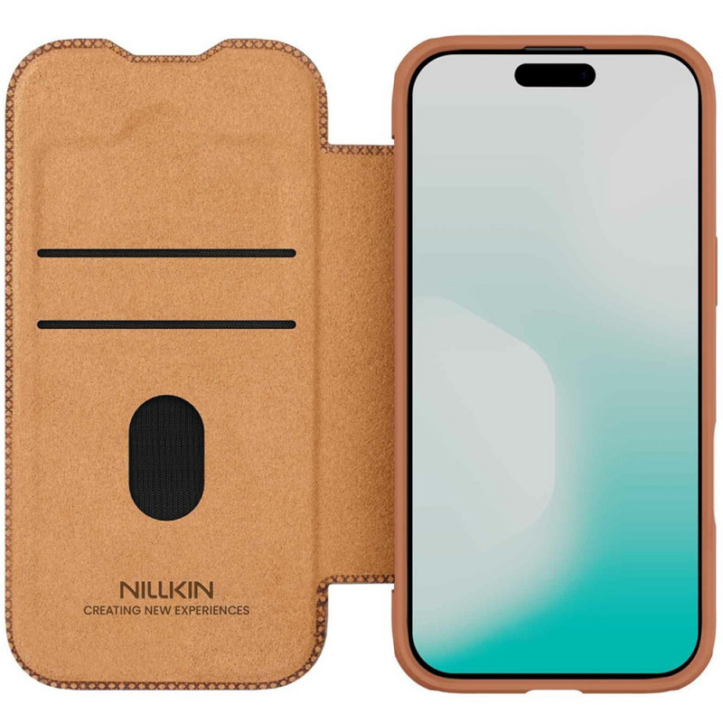 Кожаный чехол-книжка Nillkin Qin Pro Camshield для Apple iPhone 17 Air (6.5") (Brown) в магазине vchehle.ua