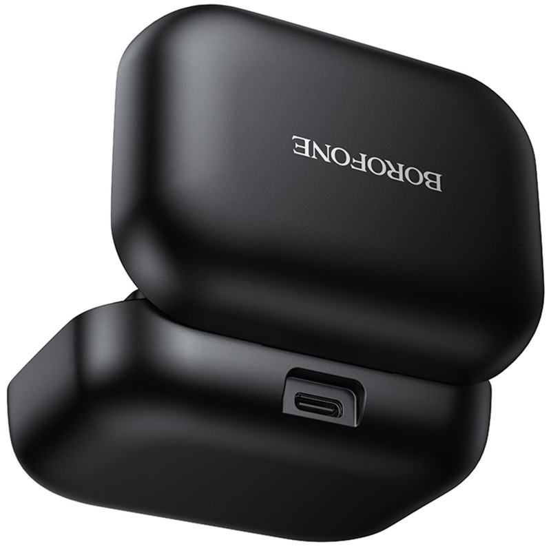 Фото Петличный беспроводной микрофон Borofone BFK17 Lemai dual-mic Type-C (Black) в магазине vchehle.ua