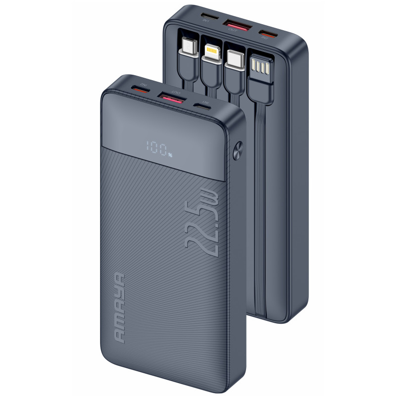 Power Bank Amaya 10000 mAh F129 22.5W with cable (Black)