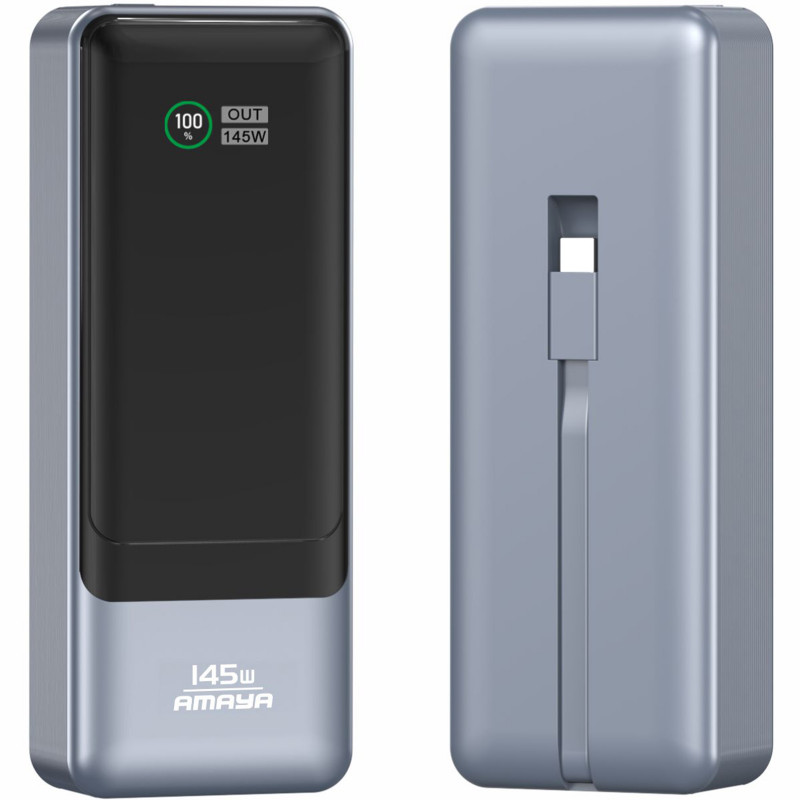 Фото Power Bank Amaya 20000 mAh FD23 145W with display and cable (Gray) на vchehle.ua