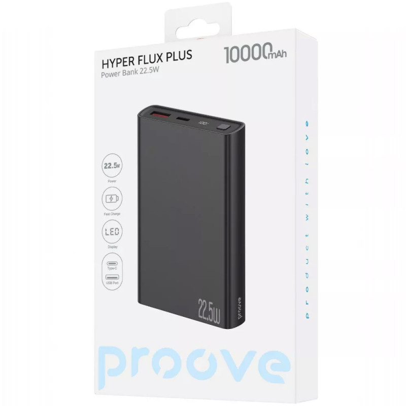 Фото Power Bank Proove 10000 mAh Hyper Flux Plus 22.5W (Black) в магазине vchehle.ua