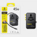 Купить Сетевой универсальный переходник Baseus AG11 45W with retractable cable (2USB-A/1C/1Socket) (E0307F) (Cosmic Black) на vchehle.ua