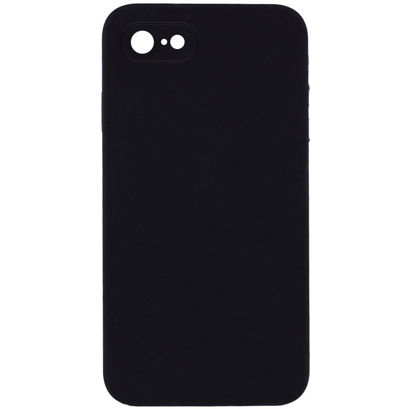 Silicone Case Square Full Camera Protective (AA) NOLOGO на Apple iPhone 7 / 8 / SE (2020) (4.7") (Чорний / Black)