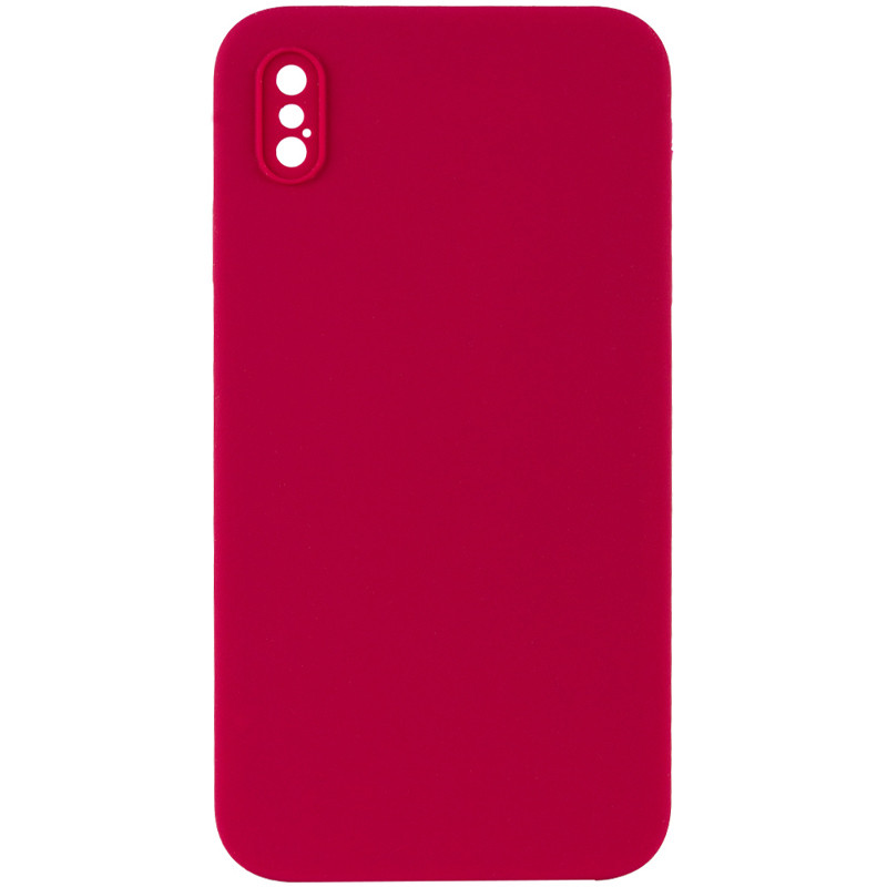 Чехол Silk Square Full Camera Protective (AA) NO LOGO для Apple iPhone XS Max (6.5") (Красный / Rose Red)