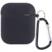 Силіконовий футляр з мікрофіброю для навушників Airpods 1/2 (Чорний / Black)