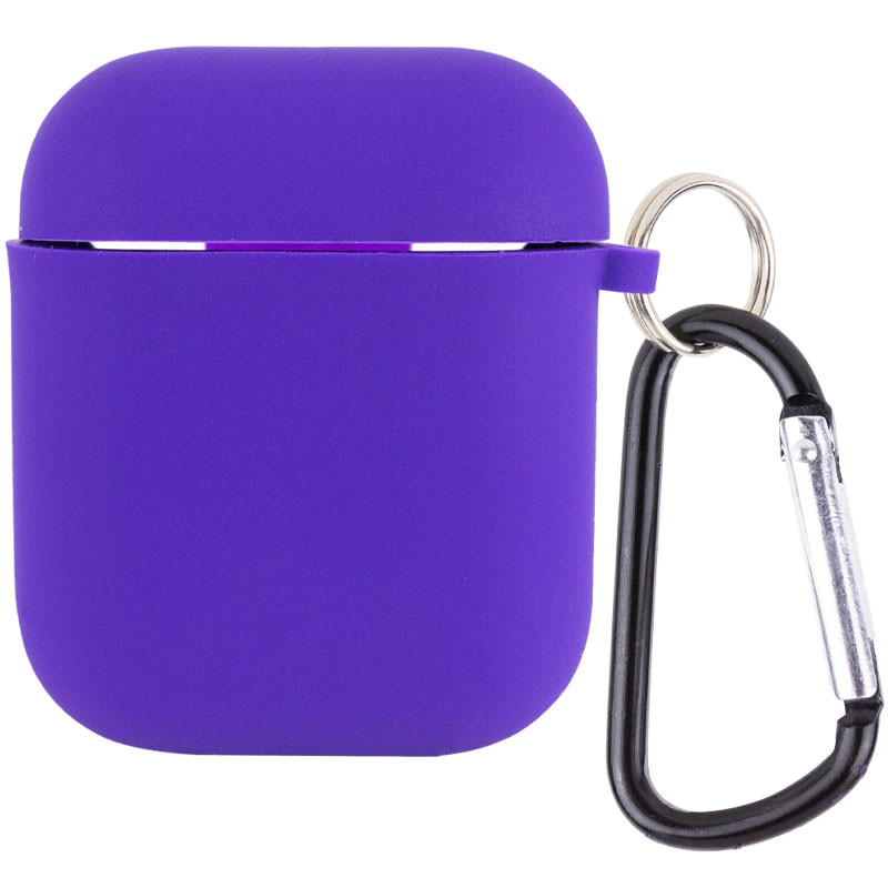 Силіконовий футляр з мікрофіброю для навушників Airpods 1/2 (Фіолетовий / Ultra Violet)