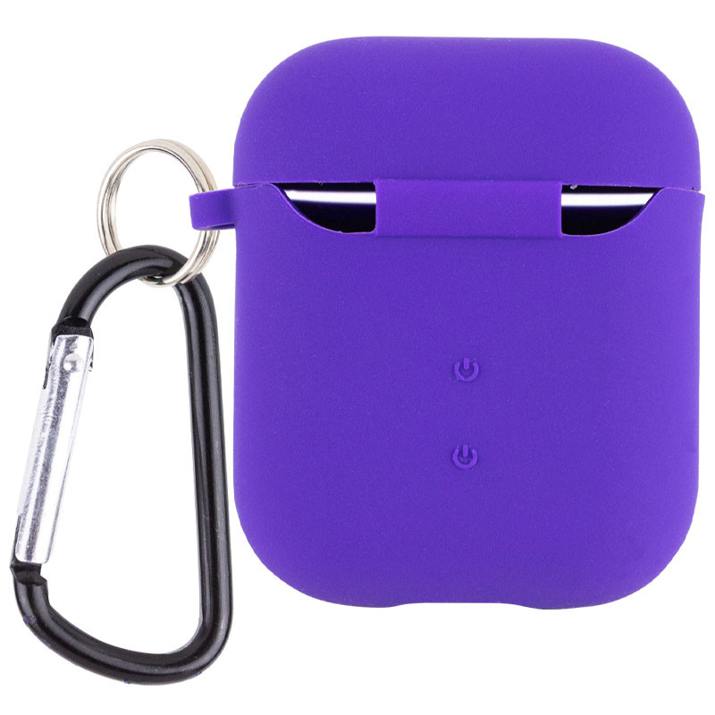 Фото Силіконовий футляр з мікрофіброю для навушників Airpods 1/2 (Фіолетовий / Ultra Violet) на vchehle.ua