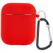 Силіконовий футляр з мікрофіброю для навушників Airpods 1/2 (Червоний / Red)