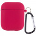 Силіконовий футляр з мікрофіброю для навушників Airpods 1/2 (Червоний / Rose Red)
