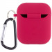 Фото Силіконовий футляр з мікрофіброю для навушників Airpods 1/2 (Червоний / Rose Red) на vchehle.ua