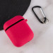 Фото Силіконовий футляр з мікрофіброю для навушників Airpods 1/2 (Червоний / Rose Red) в маназині vchehle.ua