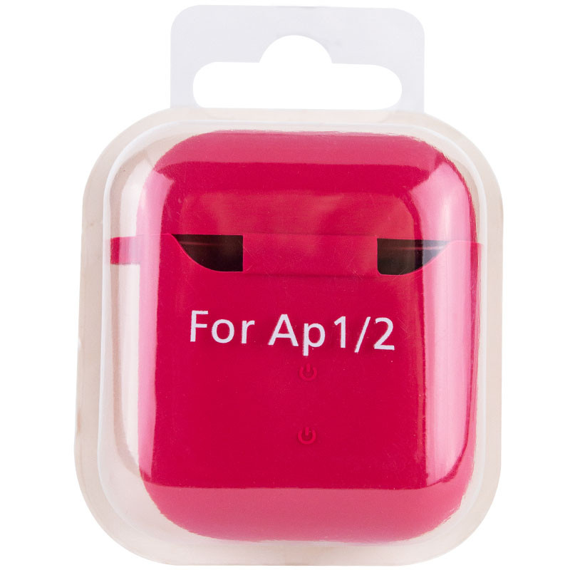 Замовити Силіконовий футляр з мікрофіброю для навушників Airpods 1/2 (Червоний / Rose Red) на vchehle.ua