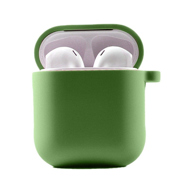 Силіконовий футляр з мікрофіброю для навушників Airpods 1/2 (М'ятний / Mint)