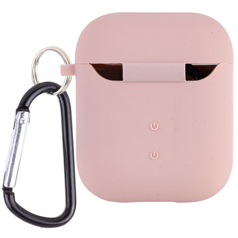 Фото Силіконовий футляр з мікрофіброю для навушників Airpods 1/2 (Рожевий / Pink Sand) на vchehle.ua