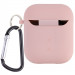 Фото Силіконовий футляр з мікрофіброю для навушників Airpods 1/2 (Рожевий / Pink Sand) на vchehle.ua