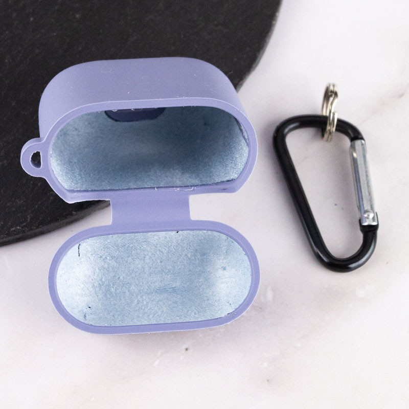 Купити Силіконовий футляр з мікрофіброю для навушників Airpods 1/2 (Сірий / Lavender Gray) на vchehle.ua
