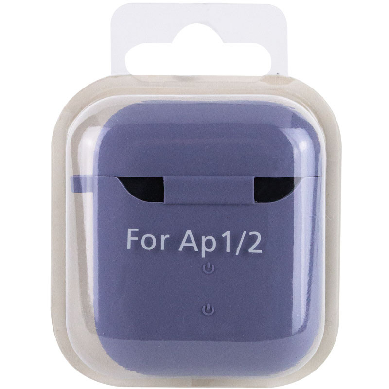 Замовити Силіконовий футляр з мікрофіброю для навушників Airpods 1/2 (Сірий / Lavender Gray) на vchehle.ua