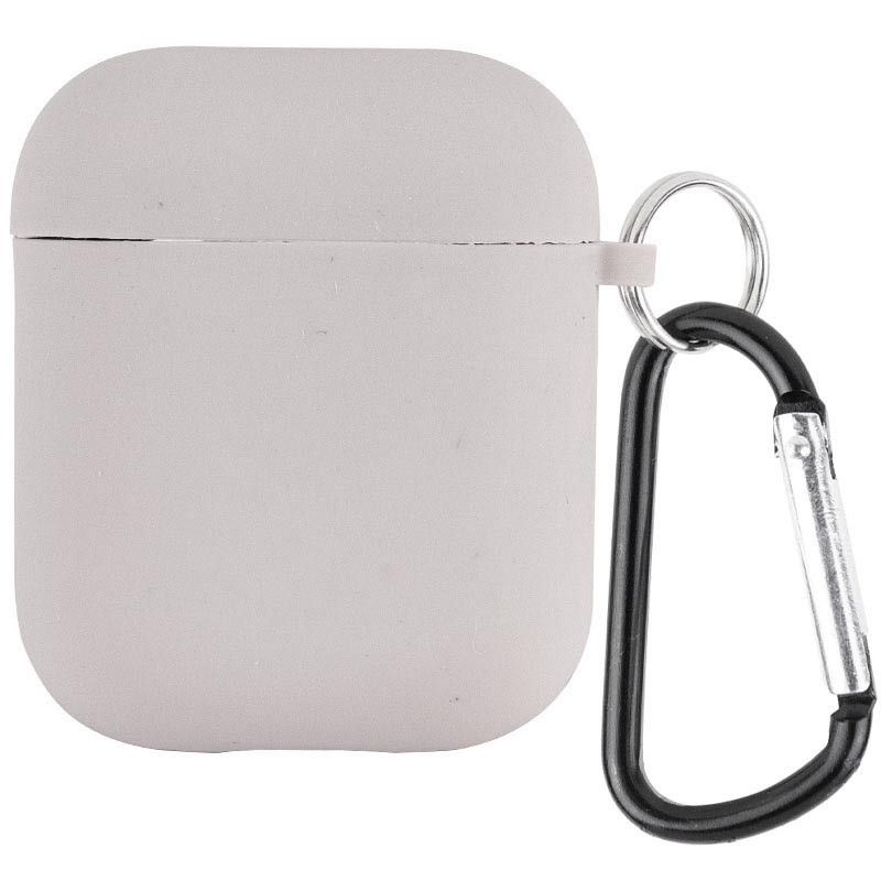 Силіконовий футляр з мікрофіброю для навушників Airpods 1/2 (Сірий / Stone)