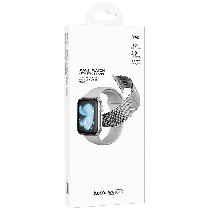 Фото Смарт-часы Hoco Y42 Smart sports watch (call version) (Silver) на vchehle.ua