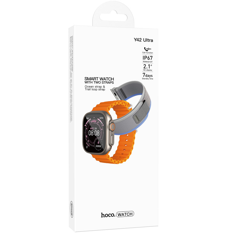 Фото Смарт-часы Hoco Y42 Ultra Smart sports watch (call version) (Titanium gold) на vchehle.ua