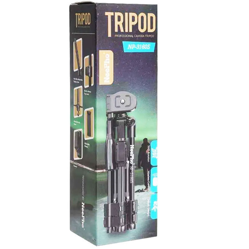 Замовити Штатив NeePho NP-3160S для зйомки 30-68.5см з тримачем+пульт (Black) на vchehle.ua
