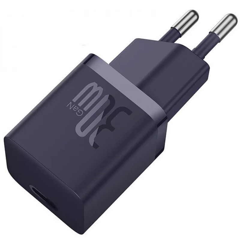 СЗУ Baseus GaN5 Fast Charger (mini) 30W (1USB-C) + кабель Type-C to Type-C (P10110902) (Midnight Purple) в магазине vchehle.ua