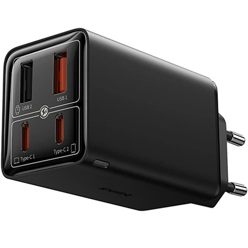 МЗП Baseus GaN6 Pro Fast Charger PD100W+QC3.0 (2USB-A/2C) (P101627) (Cluster Black)