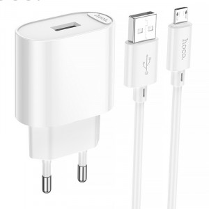 МЗП Hoco C109A Fighter 10.5W (1USB-A) + кабель USB до MicroUSB