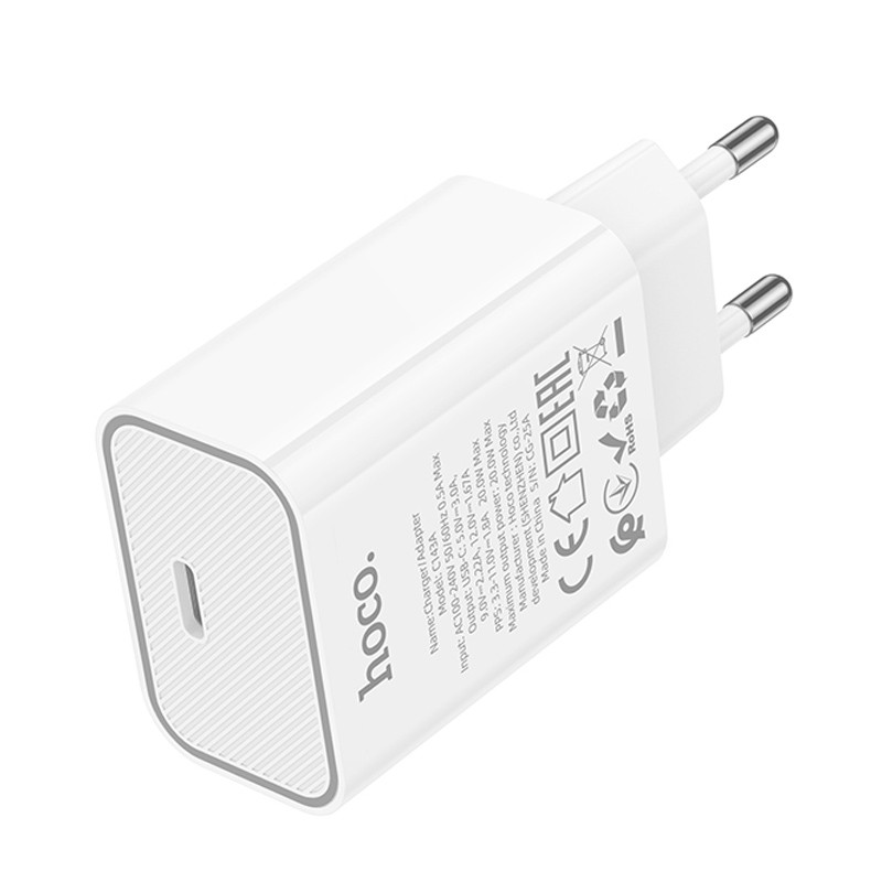 Купить СЗУ Hoco C143A Benefit PD20W (1USB-C) (White) на vchehle.ua