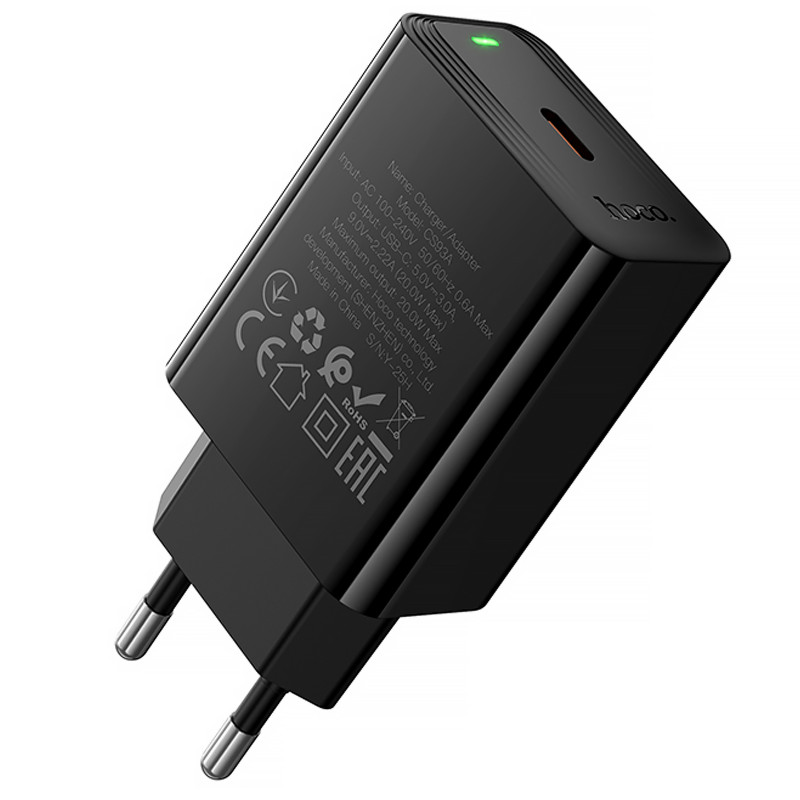 СЗУ Hoco CS93A Leader 20W (1USB-C) (Black) в магазине vchehle.ua