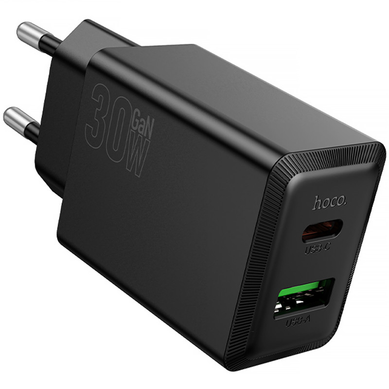 Фото СЗУ Hoco N71 Nuevo PD30W+QC3.0 (1USB-A/1C) (Black) на vchehle.ua