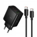 СЗУ Hoco N75 Grande 65W QC+PD (1USB-A/2C) + кабель Type-C to Type-C (Black)