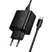 Фото СЗУ Hoco N75 Grande 65W QC+PD (1USB-A/2C) + кабель Type-C to Type-C (Black) в магазине vchehle.ua