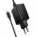 СЗУ Hoco N75 Grande 65W QC+PD (1USB-A/2C) + кабель Type-C to Type-C (Black) в магазине vchehle.ua