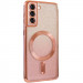 TPU чехол Delight case with Magnetic Safe с защитными линзами на камеру для Samsung Galaxy S21 FE (Розовый / Rose Gold)