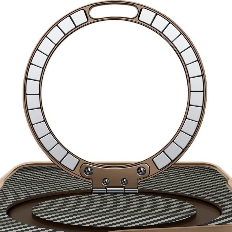 Фото TPU+PC чехол Metal Buttons with Magnetic Safe Carbon Ring для Apple iPhone 16 Pro Max (6.9") (Золотой) на vchehle.ua