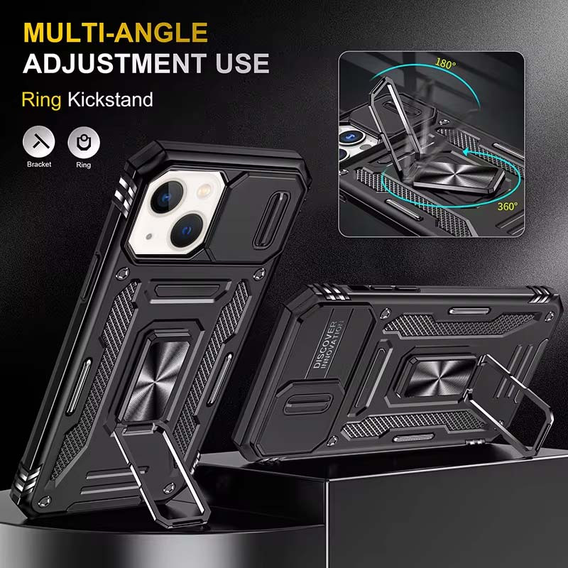 Ударопрочный чехол Camshield Army Ring для Apple iPhone 13 / 14 (6.1") (Черный / Black) в магазине vchehle.ua
