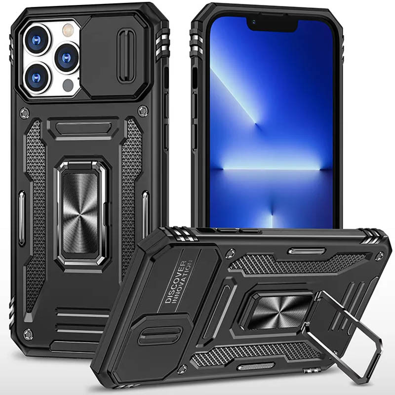 Удароміцний чохол Camshield Army Ring на Apple iPhone 16 Pro (6.3") (Чорний / Black)