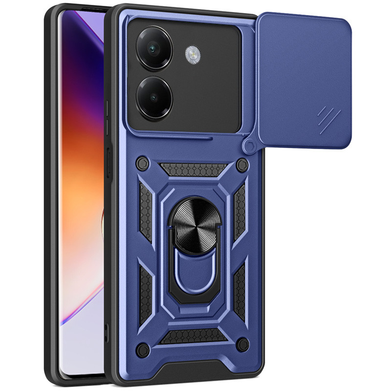 Ударопрочный чехол Camshield Serge Ring для Xiaomi Poco M7 Pro 5G (Синий)