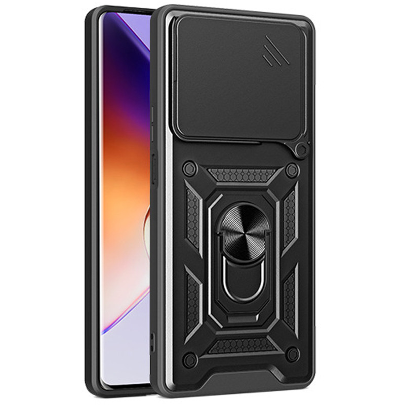 Фото Ударопрочный чехол Camshield Serge Ring для Xiaomi Poco M7 Pro 5G (Черный) на vchehle.ua