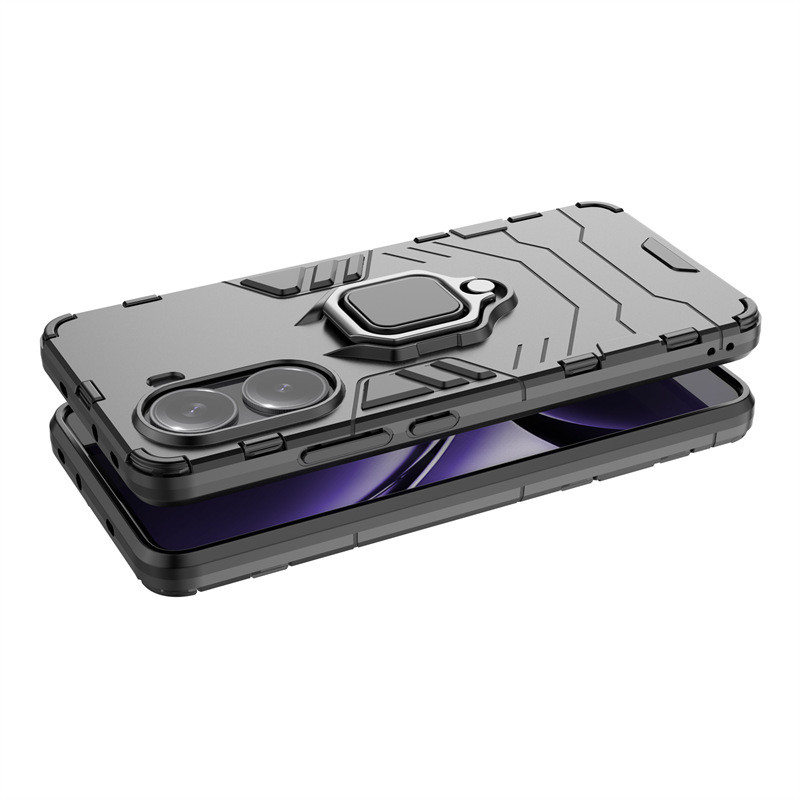 Купить Ударопрочный чехол Transformer Ring for Magnet для Xiaomi Poco X7 Pro (Черный / Soul Black) на vchehle.ua
