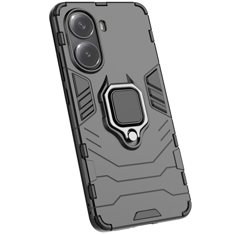 Заказать Ударопрочный чехол Transformer Ring for Magnet для Xiaomi Poco X7 Pro (Черный / Soul Black) на vchehle.ua