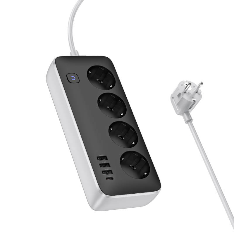 Фото Удлинитель Hoco AC21 Sunlight 4-bit (1C/3A/4xSocket) (1.5m) (White) в магазине vchehle.ua