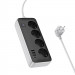 Фото Удлинитель Hoco AC21 Sunlight 4-bit (1C/3A/4xSocket) (1.5m) (White) в магазине vchehle.ua