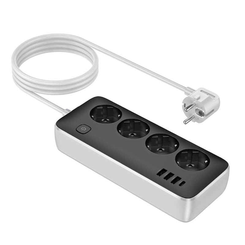 Удлинитель Hoco AC21 Sunlight 4-bit (1C/3A/4xSocket) (1.5m) (White) в магазине vchehle.ua