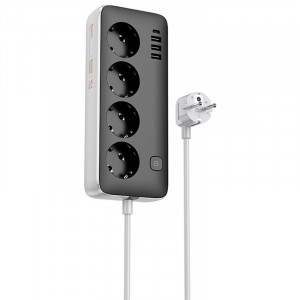 Подовжувач Hoco AC21 Sunlight 4-bit (1C/3A/4xSocket) (3m)